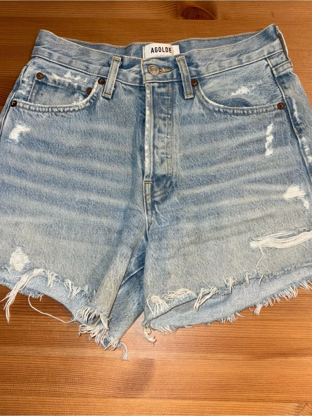 AGOLDE Parker Long Short in Swapmeet Denim Shorts Size 24